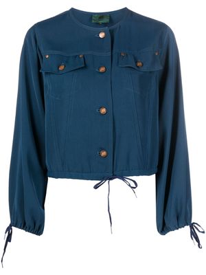 Jean Paul Gaultier Pre-Owned 1980s collarless buttoned blouse - Blue