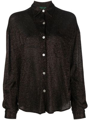Jean Paul Gaultier Pre-Owned 1980s lamé-effect button-up shirt - Brown