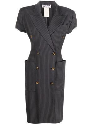 Jean Paul Gaultier Pre-Owned 1980s pinstripe double-breasted dress - Grey