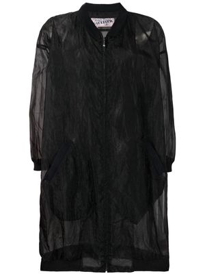 Jean Paul Gaultier Pre-Owned 1985 sheer zipped coat - Black