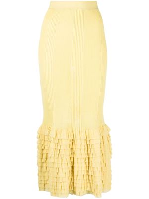 Jean Paul Gaultier Pre-Owned 1986 ruffled hem midi skirt - Yellow