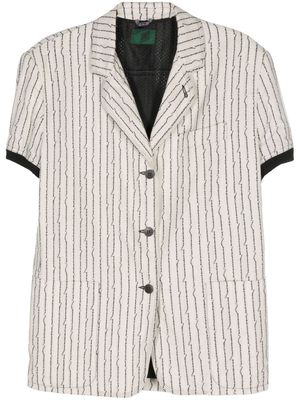 Jean Paul Gaultier Pre-Owned 1990s bone-motif striped jacket - Neutrals