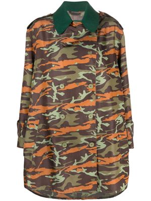 Jean Paul Gaultier Pre-Owned 1990s camouflage-pattern double-breasted coat - Green