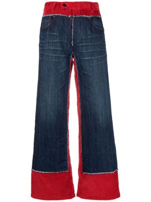 Jean Paul Gaultier Pre-Owned 1990s corduroy denim panelled trousers - Blue