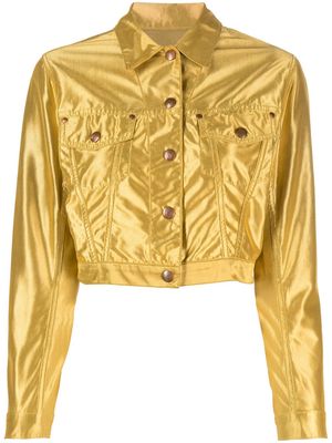 Jean Paul Gaultier Pre-Owned 1990s lamé cropped jacket - Gold