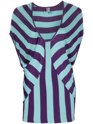 Jean Paul Gaultier Pre-Owned 1990s U-neck striped blouse - Blue