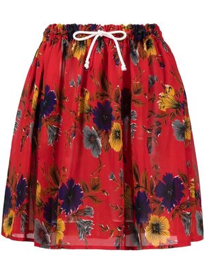 Jean Paul Gaultier Pre-Owned 1991 drawstring floral skirt - Red