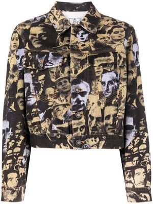 Jean Paul Gaultier Pre-Owned 1997 faces print denim jacket - Neutrals