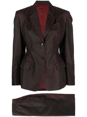 Jean Paul Gaultier Pre-Owned 2000 jacquard skirt suit - Red