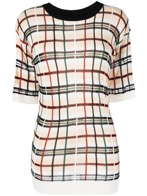 Jean Paul Gaultier Pre-Owned 2000s check-pattern knitted top - Neutrals