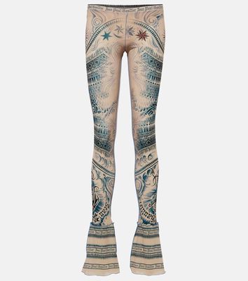 Jean Paul Gaultier Printed jersey flared leggings