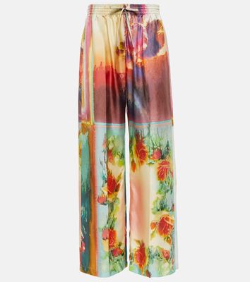 Jean Paul Gaultier Printed wide-leg silk pants