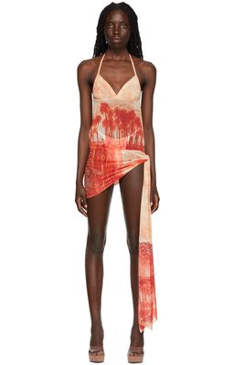 Jean Paul Gaultier Red Palm Tree Cover Up Minidress