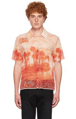 Jean Paul Gaultier Red Palm Tree Summer Shirt