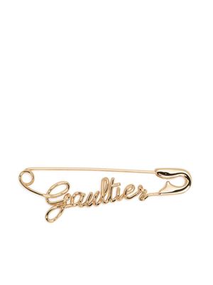 Jean Paul Gaultier Safety Pin logo-lettering earring - Gold