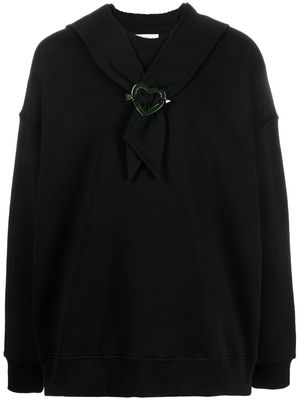 Jean Paul Gaultier scarf-detail logo-print sweatshirt - Black