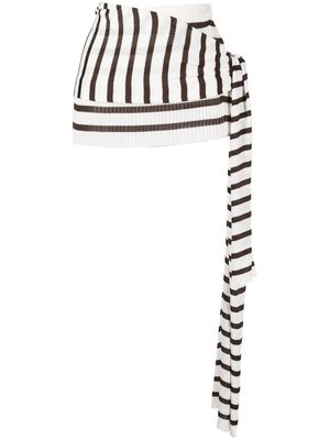Jean Paul Gaultier side-tie stripe mini skirt - White