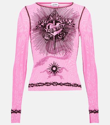 Jean Paul Gaultier Tattoo Collection printed tulle top