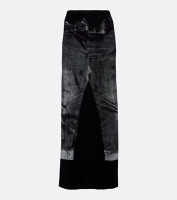 Jean Paul Gaultier Trompe l'ail jersey maxi skirt