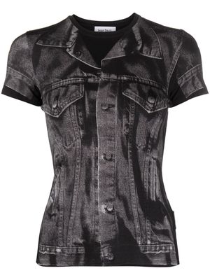 Jean Paul Gaultier Trompe L'oeil jersey T-shirt - Black