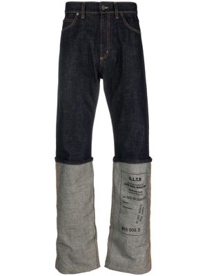 Jean Paul Gaultier turn up-hem straight-leg jeans - Blue