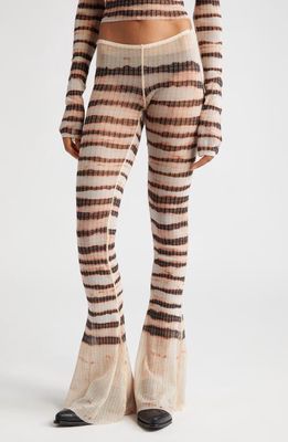 Jean Paul Gaultier x KNWLS Stripe Flare Leggings in Ecru/Brown