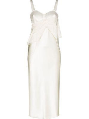 Jean Paul Gaultier x Lotta Volkova conical bra draped midi dress - White