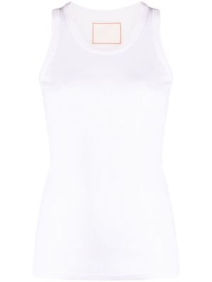 Jeanerica ribbed cotton tank top - White