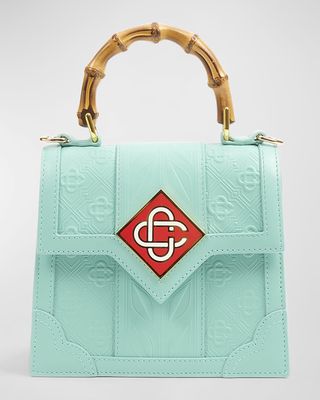Jeanne Mini Monogram-Embossed Top-Handle Bag