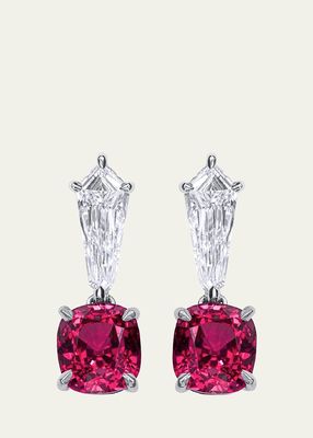 Jedi Spinel and Diamond Earrings in 18K White Gold