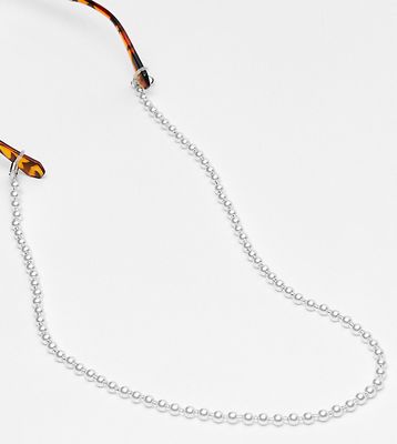 Jeepers Peepers x ASOS exclusive pearl sunglasses chain in white
