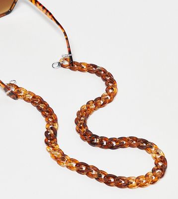 Jeepers Peepers x ASOS exclusive thick sunglasses chain in brown tortoiseshell