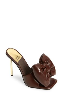Jeffrey Campbell Bow Down Slide Sandal in Brown Gold
