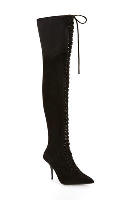 Jeffrey Campbell Burned Thigh High Boot in Black