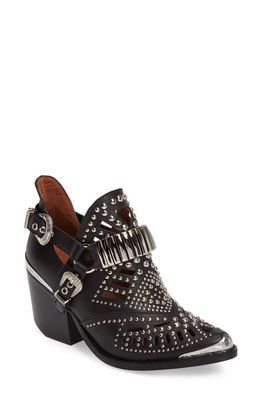 Jeffrey Campbell 'Calhoun' Cutout Bootie in Black Silver Leather