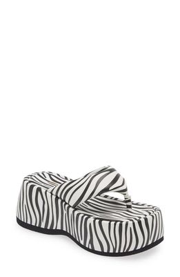 Jeffrey Campbell Crybaby Zebra Print Platform Sandal in Black White Zebra