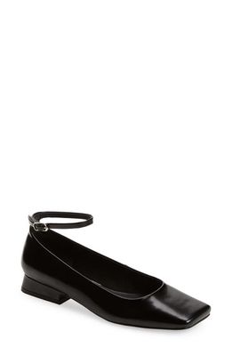 Jeffrey Campbell Envious Ankle Strap Pump in Black Box Leather
