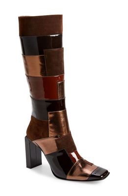 Jeffrey Campbell Lightspeed Patchwork Boot in Brown Multi