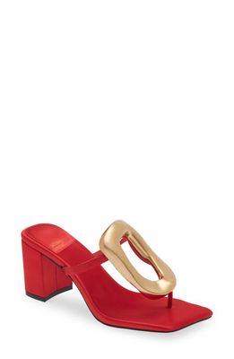 Jeffrey Campbell Linq Sandal in Red Satin Gold