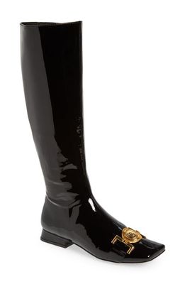 Jeffrey Campbell Lions Knee High Boot in Black Patent Gold