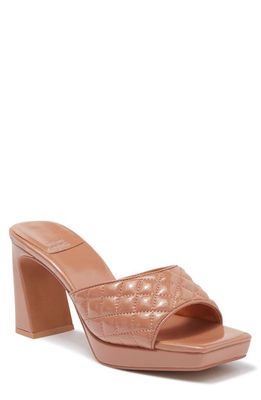 Jeffrey Campbell Nana Quilted Platform Mule in Tan Crinkle Patent