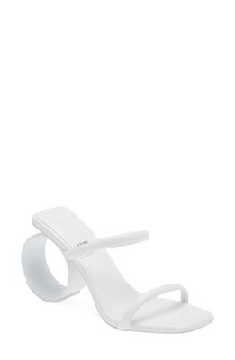 Jeffrey Campbell Rite Round Square Toe Sandal in White