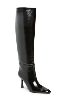 Jeffrey Campbell Sincerely Knee High Boot in Black Shiny