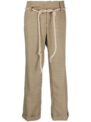 Jejia check belted-waist trousers - Neutrals