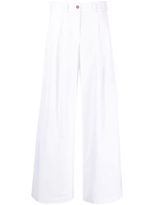 Jejia cotton box-pleat wide-leg trousers - White