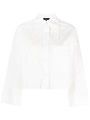 Jejia cropped striped shirt - White