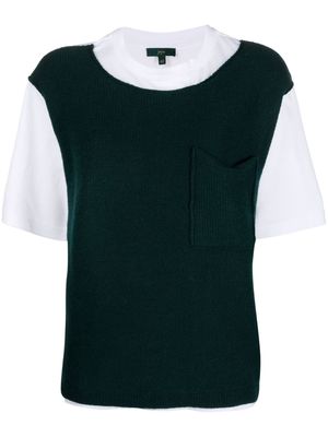 Jejia layered-effect knitted T-shirt - Green