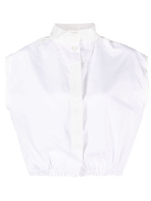 Jejia sleeveless silk cropped shirt - White