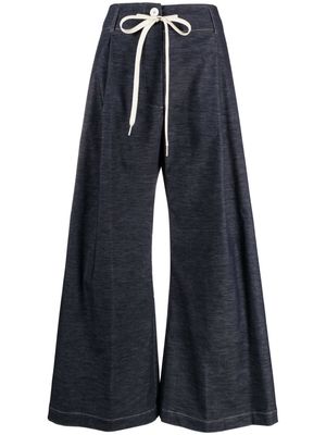 Jejia wide-leg tied-waist trousers - Blue