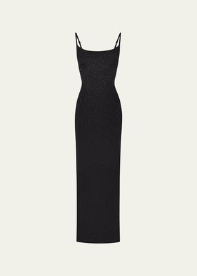 Jelly Sheer Crystal-Embellished Cami Maxi Dress